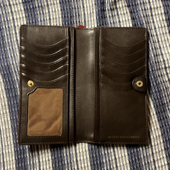 EUC Ralph Lauren Red Wallet..12 Slots for your Cards ..Super Cute! - Picture 3 of 4